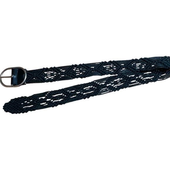 UNBRANDED Black Boho Crochet Belt Sz L - Picture 3 of 5